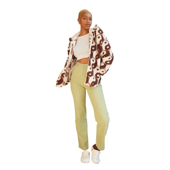 PacSun Royal Sherpa Hoodie | Brown and White | Teddy Fuzzy Jacket Coat, Small - Picture 3 of 16